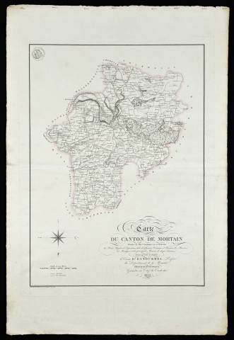 Carte du canton de Mortain (Manche). Bitouzé Dauxmesnil