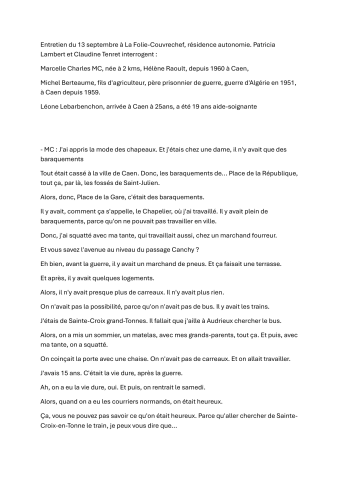 Marcelle Charles, Léone Lebarbanchon, Hélène Raoul, Michel Bertheaume