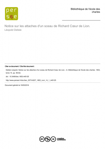 Charte dite "aux lacs d'amour" portant un don de Richard Coeur-de-Lion à Richard du Hommet et sa femme à Poupeville (actuelle Sainte-Marie-du-Mont) et Varreville.