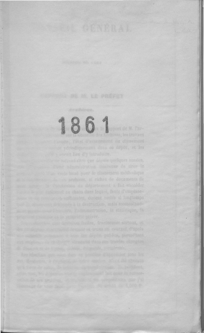 1861 : rapport annuel