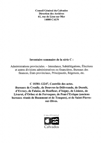 Contrôle des actes, insinuation, centième denier