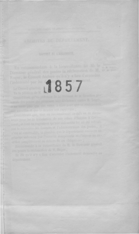 1857 : rapport annuel