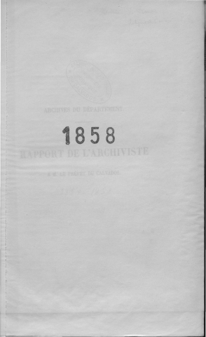 1858 : rapport annuel