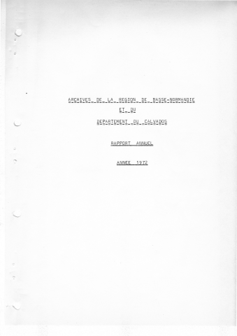1972 : rapport annuel