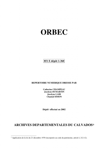 Archives communales d'Orbec