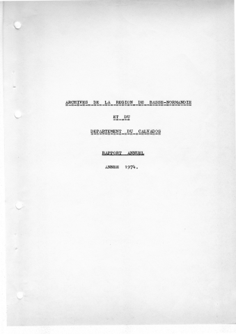1974 : rapport annuel